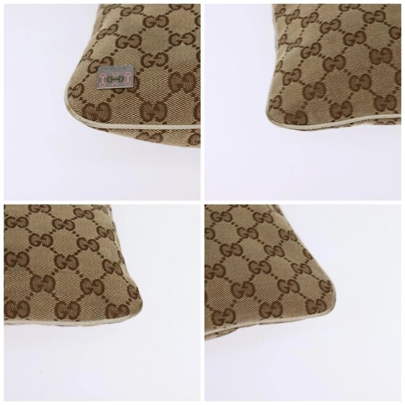 GUCCI GG Canvas Shoulder Bag Beige Silver - Picture 15 of 15